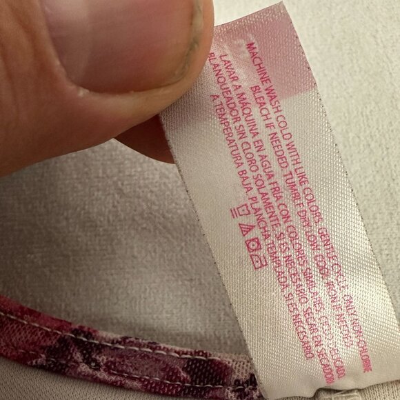 No Boundaries Womens Floral Lace Trim Top L/G(11-13) Ivory Combo - Picture 6 of 7